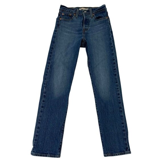 Levi's Premium Wedgie Straight Jeans Stretch Denim Button Fly size 23 - Picture 1 of 10